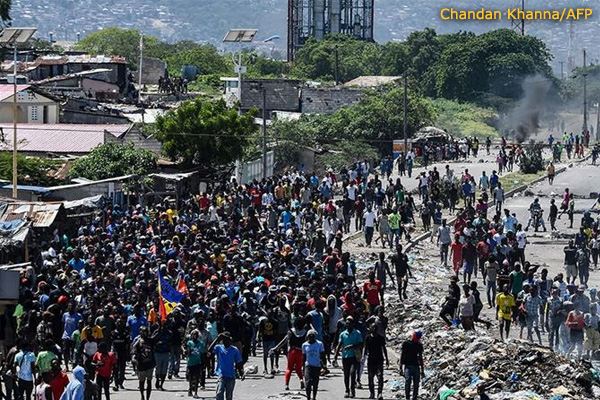 Protesters in Haiti