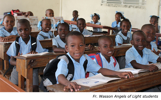 Fr. Wasson Angels of Light students