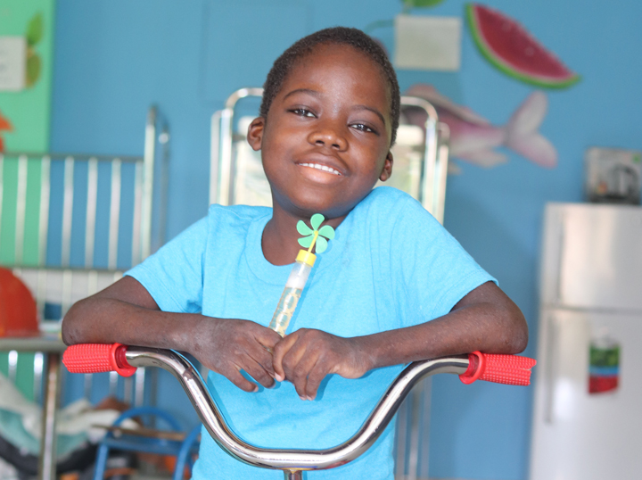 Alex in the Fish Room at NPH Haiti's St. Damien Pediatric Hospital